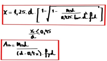Equações para Dimensionamento de Viga de Concreto Armado